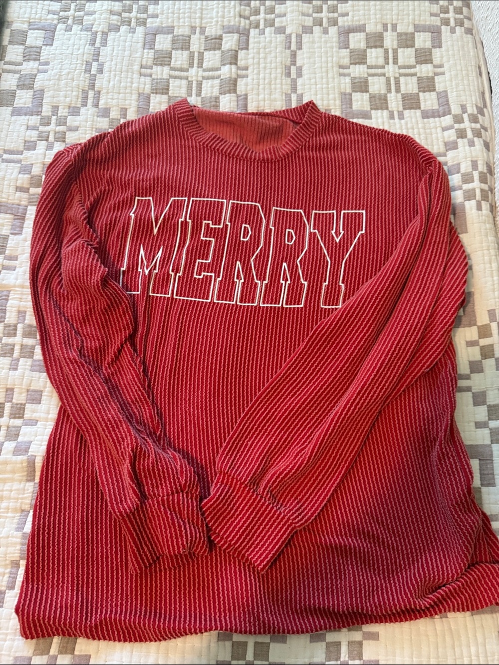 Merry Red Knit Crewneck Sweater - Women
